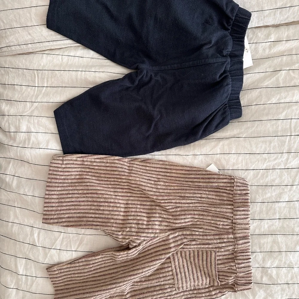 Baby Navy and Beige Bottoms - Picture 2 of 2